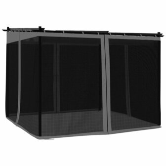 Prieel met zijwanden van gaas 3x3 m staal antracietkleurig