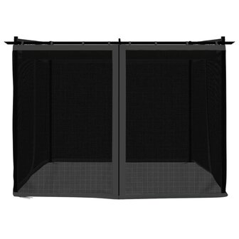 Prieel met zijwanden van gaas 3x3 m staal antracietkleurig