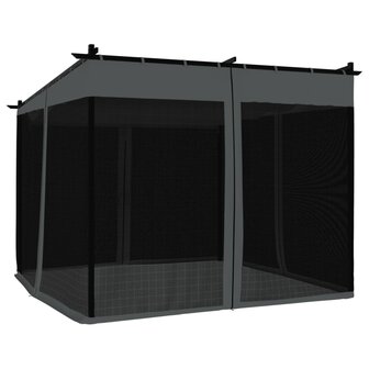 Prieel met zijwanden van gaas 3x3 m staal antracietkleurig