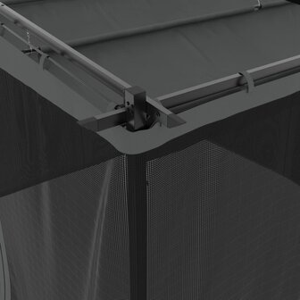 Prieel met zijwanden van gaas 3x3 m staal antracietkleurig