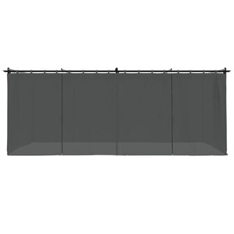 Prieel met gordijnen 6x3 m staal antracietkleurig
