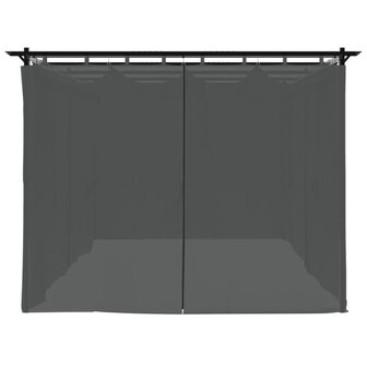Prieel met gordijnen 6x3 m staal antracietkleurig