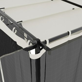Prieel met zijwanden van gaas 6x3 m staal cr&egrave;mekleurig