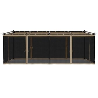Prieel met zijwanden van gaas 6x3 m staal taupe