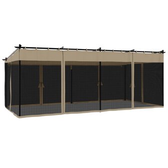Prieel met zijwanden van gaas 6x3 m staal taupe