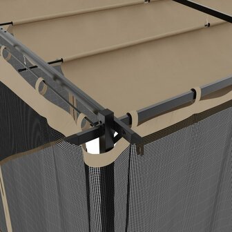 Prieel met zijwanden van gaas 6x3 m staal taupe