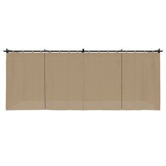 Prieel met gordijnen 6x3 m staal taupe