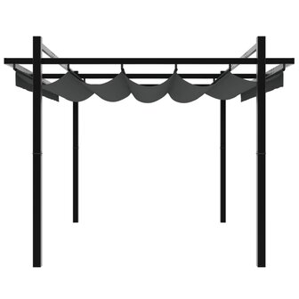 Prieel met uittrekbaar dak 3x3 m aluminium antracietkleurig