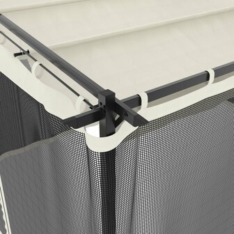 Prieel met zijwanden van gaas 4x3 m staal cr&egrave;mekleurig
