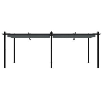Prieel met uittrekbaar dak 3x6 m aluminium antracietkleurig