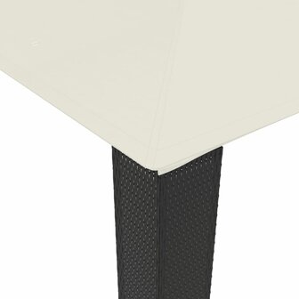 Prieel met dubbel dak 2,94x2,94 m staal cr&egrave;mekleurig