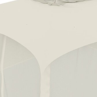 Prieel zijwanden van gaas en dubbel dak 3,93x2,93 m staal cr&egrave;me