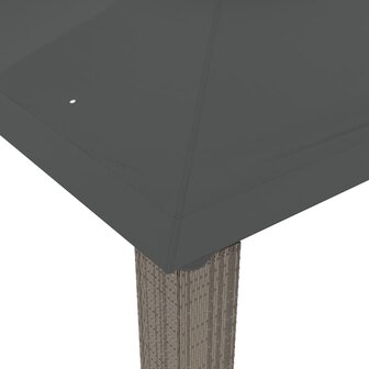 Prieel met dubbel dak 3,94x2,96 m staal antracietkleurig