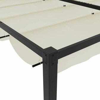 Prieel met uittrekbaar dak 3x3 m staal cr&egrave;mekleurig