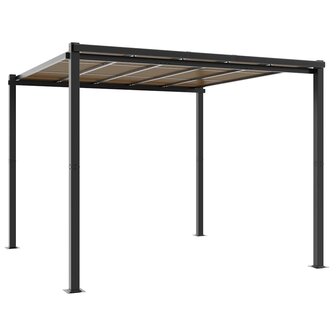 Tuinpaviljoen 3x3 m aluminium antracietkleurig