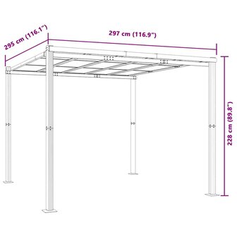 Tuinpaviljoen 3x3 m aluminium antracietkleurig