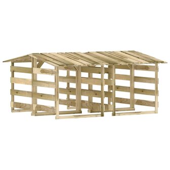 Pergola&#039;s met dak 4 st 100x90x100 cm ge&iuml;mpregneerd grenenhout