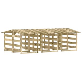 Pergola&#039;s met dak 6 st 100x90x100 cm ge&iuml;mpregneerd grenenhout