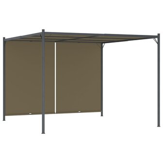 Pergola met uittrekbaar dak 180 g/m&sup2; 3x3 m taupe