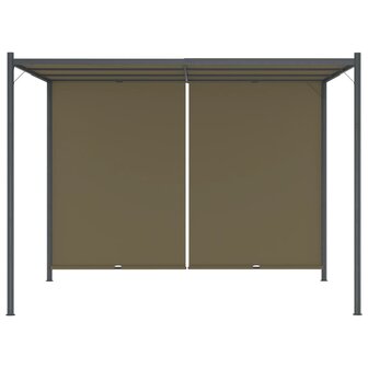 Pergola met uittrekbaar dak 180 g/m&sup2; 3x3 m taupe