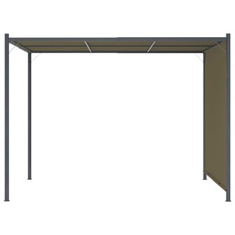 Pergola met uittrekbaar dak 180 g/m&sup2; 3x3 m taupe