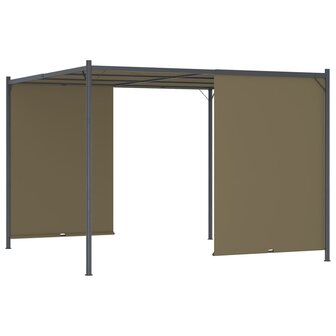 Pergola met uittrekbaar dak 180 g/m&sup2; 3x3 m taupe