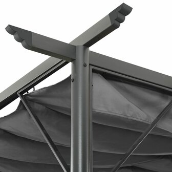 Pergola met uittrekbaar dak 180 g/m&sup2; 3x3 m staal antracietkleur