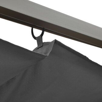 Pergola met uittrekbaar dak 180 g/m&sup2; 3x3 m staal antracietkleur