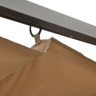 Pergola met uittrekbaar dak 180 g/m&sup2; 3x3 m staal taupe