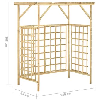 Pergola voor 2 containers ge&iuml;mpregneerd grenenhout