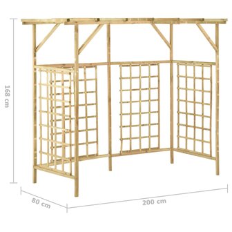 Pergola voor 3 containers ge&iuml;mpregneerd grenenhout