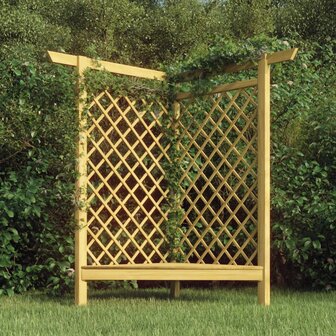Hoekpergola met bank 166x81x174 cm ge&iuml;mpregneerd grenenhout