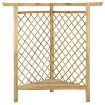 Hoekpergola met bank 166x81x174 cm ge&iuml;mpregneerd grenenhout