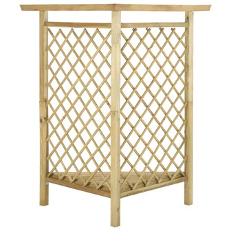 Hoekpergola met bank 166x81x174 cm ge&iuml;mpregneerd grenenhout