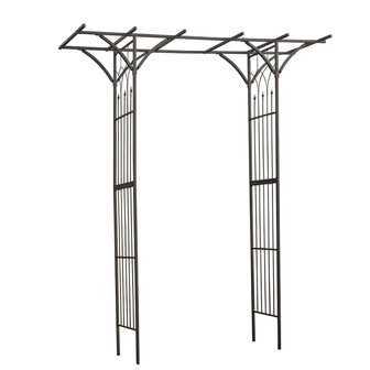 Tuinboog 114x66x232 cm metaal zwart