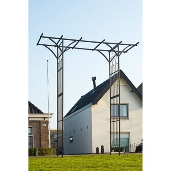 Tuinboog 114x66x232 cm metaal zwart