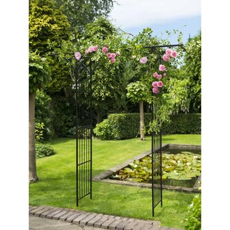 Tuinboog 114x66x232 cm metaal zwart