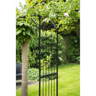 Tuinboog 114x66x232 cm metaal zwart