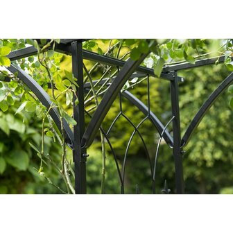 Tuinboog 114x66x232 cm metaal zwart