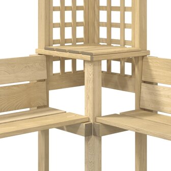 Hoekpergola met bank ge&iuml;mpregneerd grenenhout
