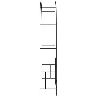 Tuinboog met hek 138x40x238 cm ijzer zwart