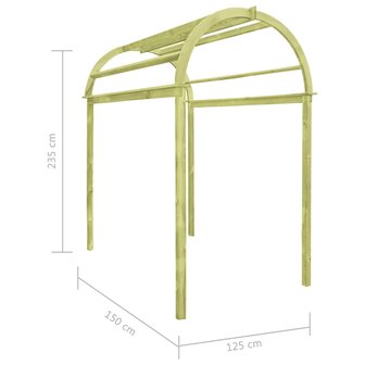 Tuinboog 125x150x235 cm ge&iuml;mpregneerd grenenhout