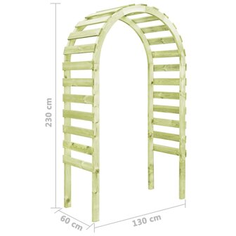 Pergola 130x60x230 cm ge&iuml;mpregneerd grenenhout