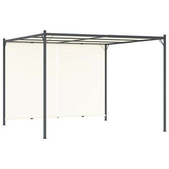 Pergola met verstelbaar dak 3x3 m staal cr&egrave;mewit