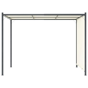 Pergola met verstelbaar dak 3x3 m staal cr&egrave;mewit