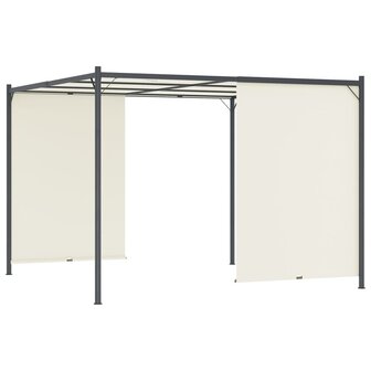 Pergola met verstelbaar dak 3x3 m staal cr&egrave;mewit
