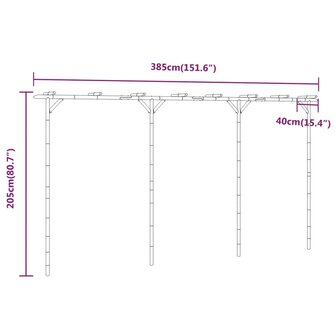 Pergola 385x40x205 cm bamboe