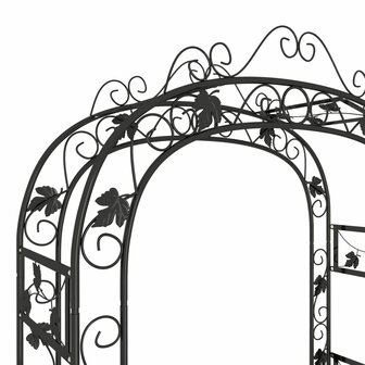 Tuinboog 116x45x240 cm staal zwart