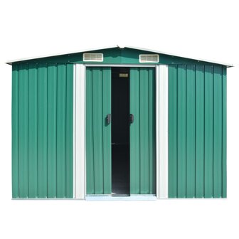 Tuinschuur 257x392x181 cm metaal groen