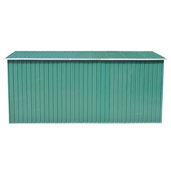 Tuinschuur 257x392x181 cm metaal groen